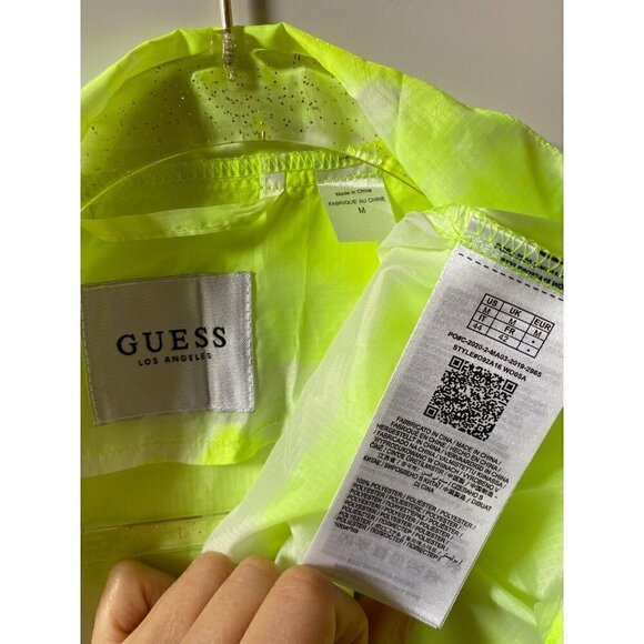 Guess Matching Workout Set Windbreaker Leggings Sports Bra Citrus yellow sz M/L - Picture 4 of 10